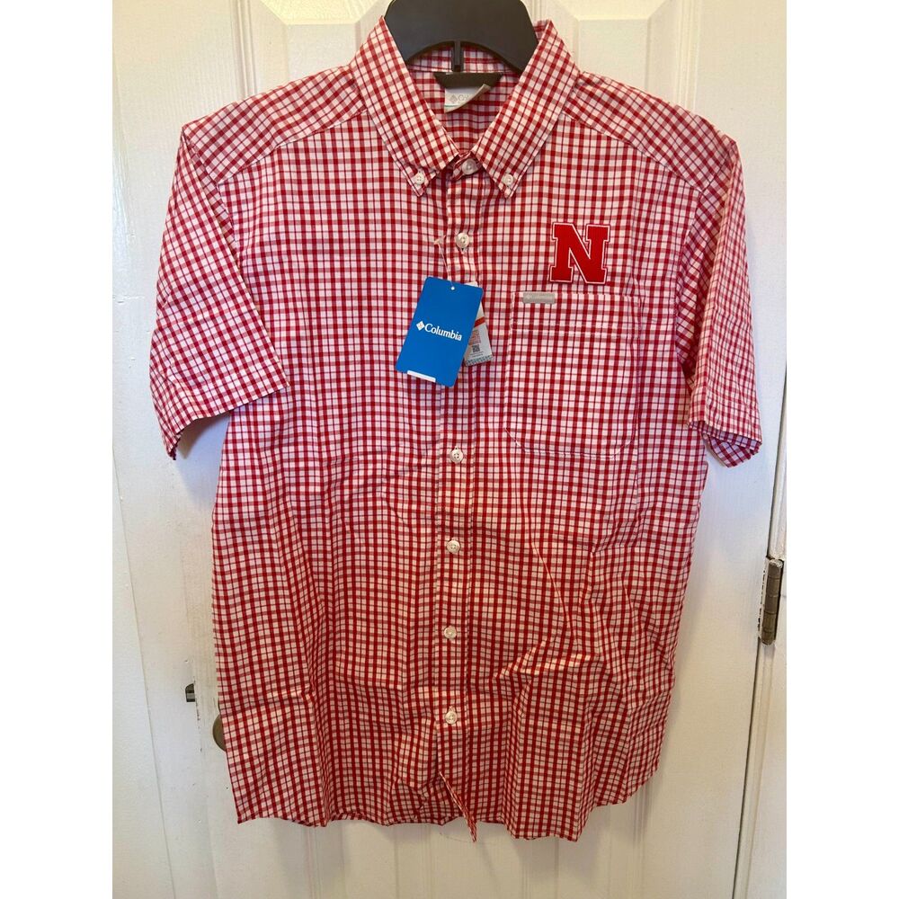 University of Nebraska Columbia Brand Button Down Shirt Men's Small NWT